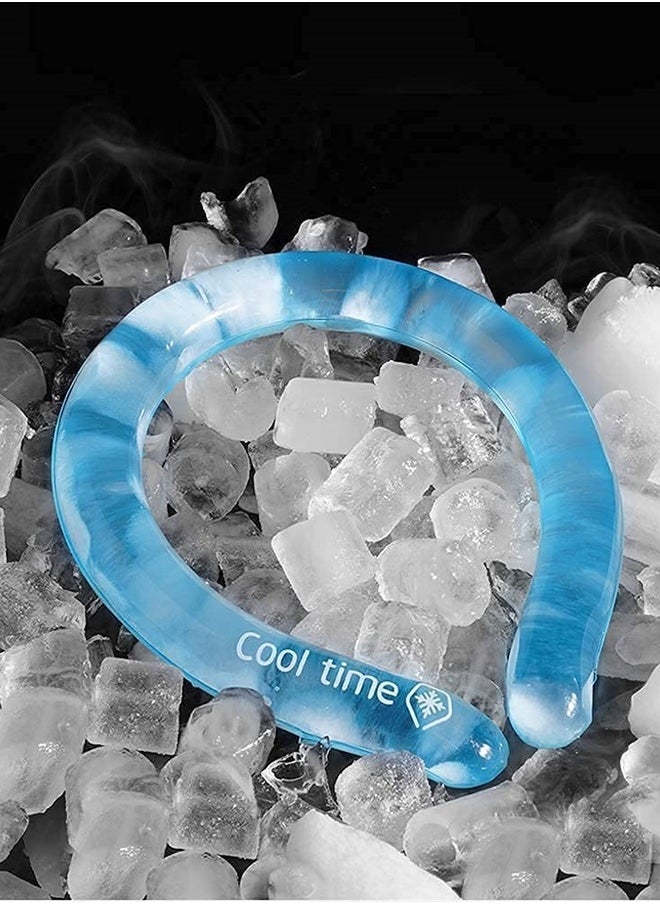CoolTimeUSA Neck Cooling Tube | Wearable Cooling Neck Wraps for Summer Heat I Hands Free Cold Pack | Reusable Neck Cooler (Blue)  - Image 2