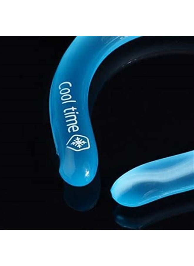 CoolTimeUSA Neck Cooling Tube | Wearable Cooling Neck Wraps for Summer Heat I Hands Free Cold Pack | Reusable Neck Cooler (Blue)  - Image 4