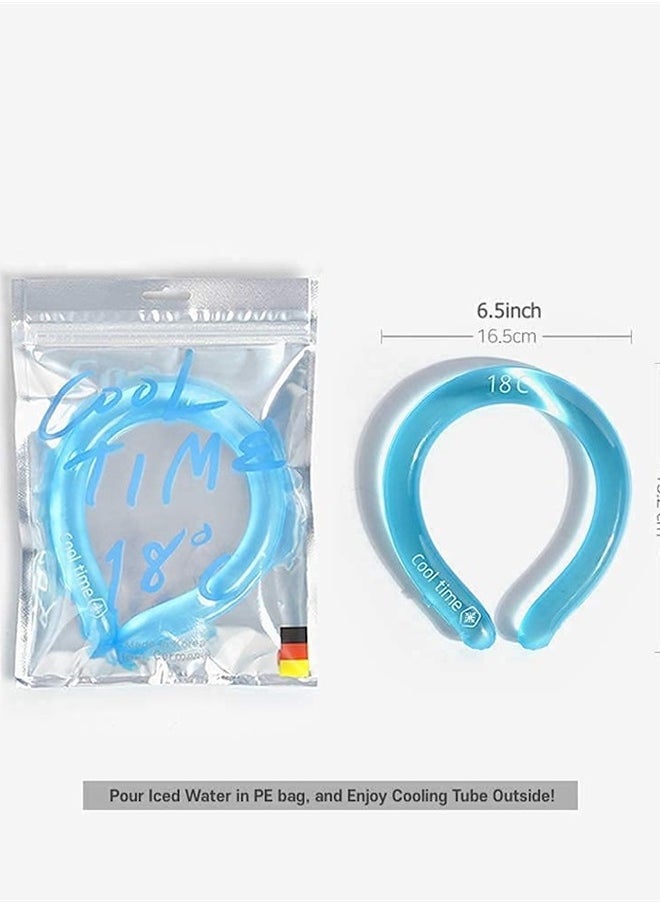CoolTimeUSA Neck Cooling Tube | Wearable Cooling Neck Wraps for Summer Heat I Hands Free Cold Pack | Reusable Neck Cooler (Blue)  - Image 3