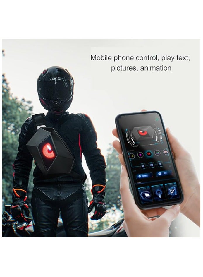 KIMISS LED Knight Backpack, Universal LED Display Backpack with APP Control Waterproof Adjustable Shoulder Strap USB 5V Travel Bag, Black - Image 2