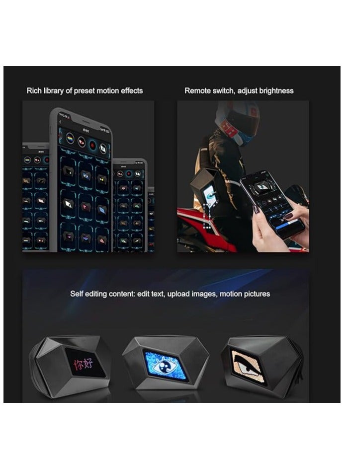 KIMISS LED Knight Backpack, Universal LED Display Backpack with APP Control Waterproof Adjustable Shoulder Strap USB 5V Travel Bag, Black - Image 4