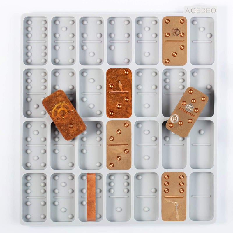 Round Thick Domino Molds for Resin Casting Domino Mold for Resin Silicone Dominoes Mold with Round Edges Shiny  No Scratches  Durable Each Domino 2x1x036 in