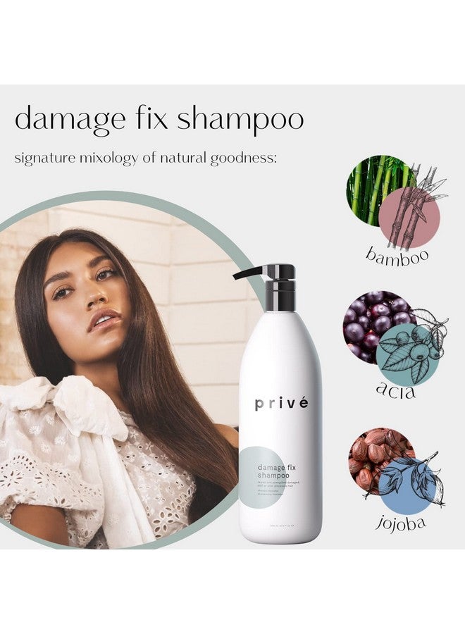PRIVE Privé Damage Fix Shampoo Repair And Strengthen Damaged Dull Or Over Processed Hair From Within Natural Ingredients Vegan Crueltyfree Colorsafe Shampoo (33.8Oz) - Image 4