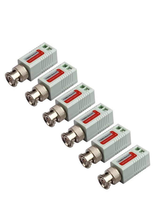 Taimi 6Pcs Single Channel Passive Video Transceiver for Balun CCTV Camera/DVR BNC UTP White - Image 1