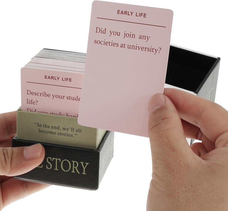 windforgecraft 150pcs Life Story Interview Kit Cards Tales Life Story Interview Kit Get to Know Parents and Grandparents for Family Game Night with Curated Question Cards Pictionary Game for Family - Image 3