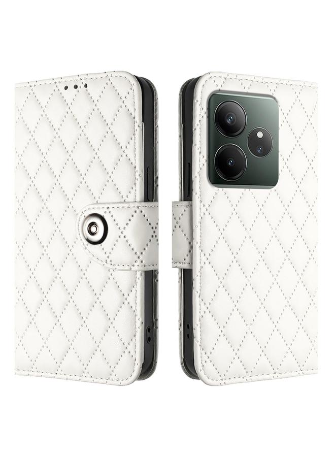 S-TOP Case For Realme GT 6 5G Global Rhombic Texture Flip Leather Phone Case with Lanyard - Image 2