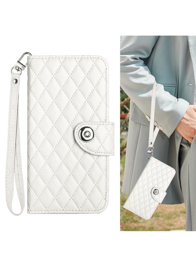 S-TOP Case For Realme GT 6 5G Global Rhombic Texture Flip Leather Phone Case with Lanyard - Image 4