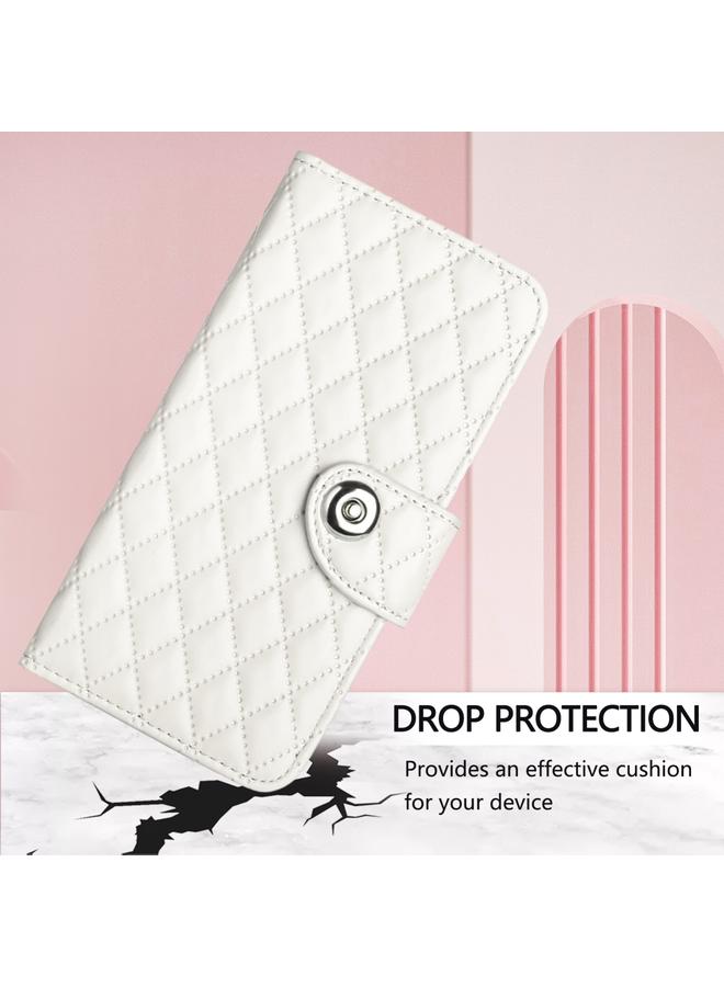 S-TOP Case For Realme GT 6 5G Global Rhombic Texture Flip Leather Phone Case with Lanyard - Image 5