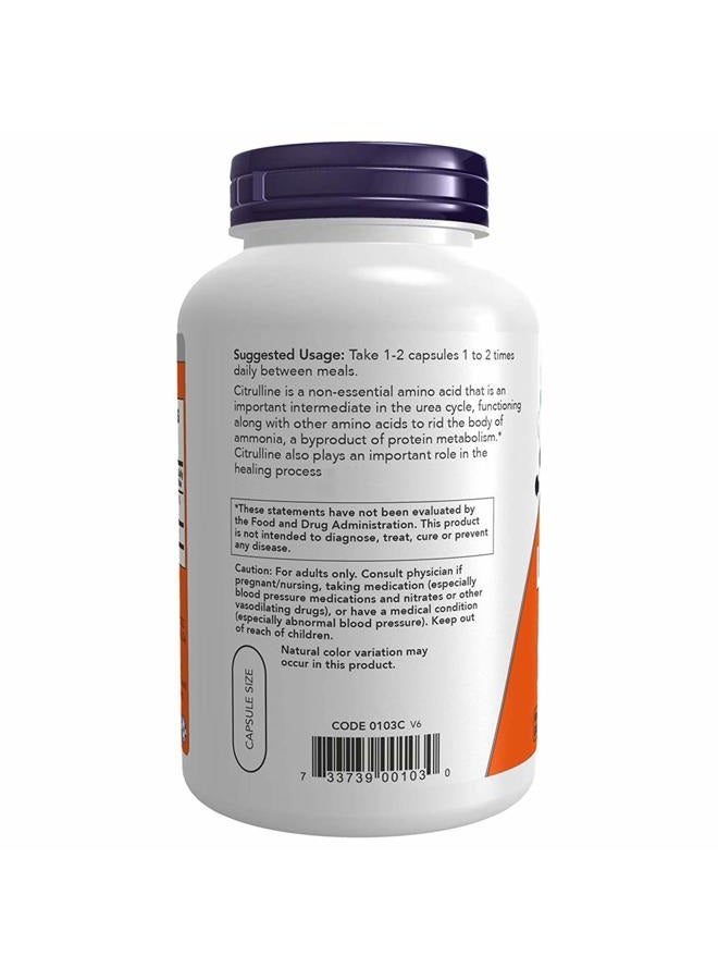 Now Foods L-Citrulline 750 mg - 180 Capsules (Pack of 2) - Image 3