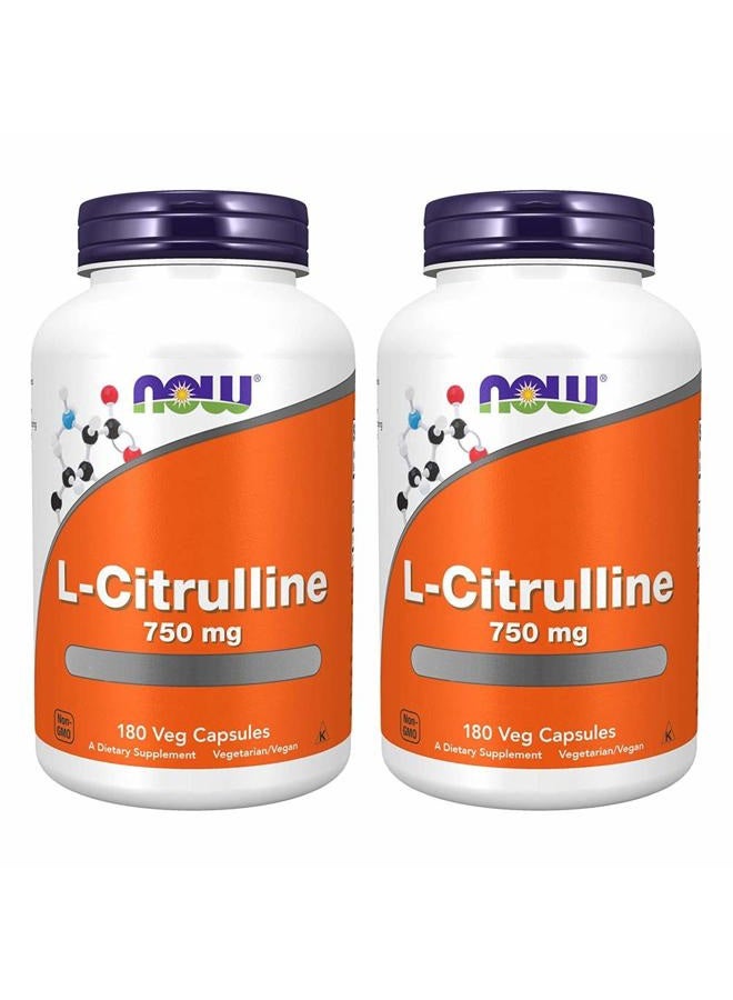 Now Foods L-Citrulline 750 mg - 180 Capsules (Pack of 2) - Image 1