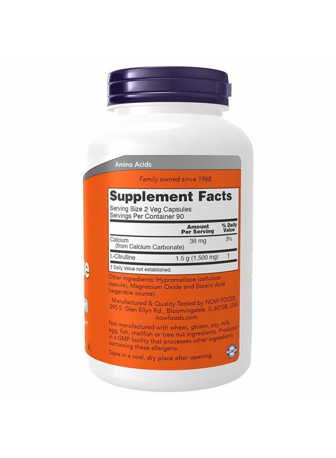 Now Foods L-Citrulline 750 mg - 180 Capsules (Pack of 2) - Image 2