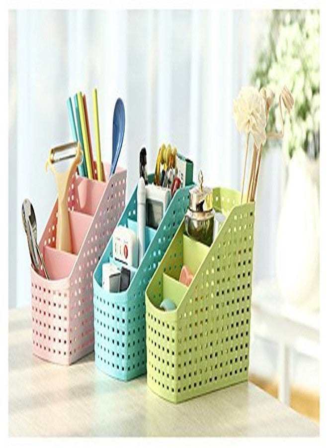 First Front Plastic Utensils Holder for Kitchen Dining 4,-Compartment for Spoons, Knives, Forks, Chopsticks (Multicolor), Set of 3 Pieces - Image 1
