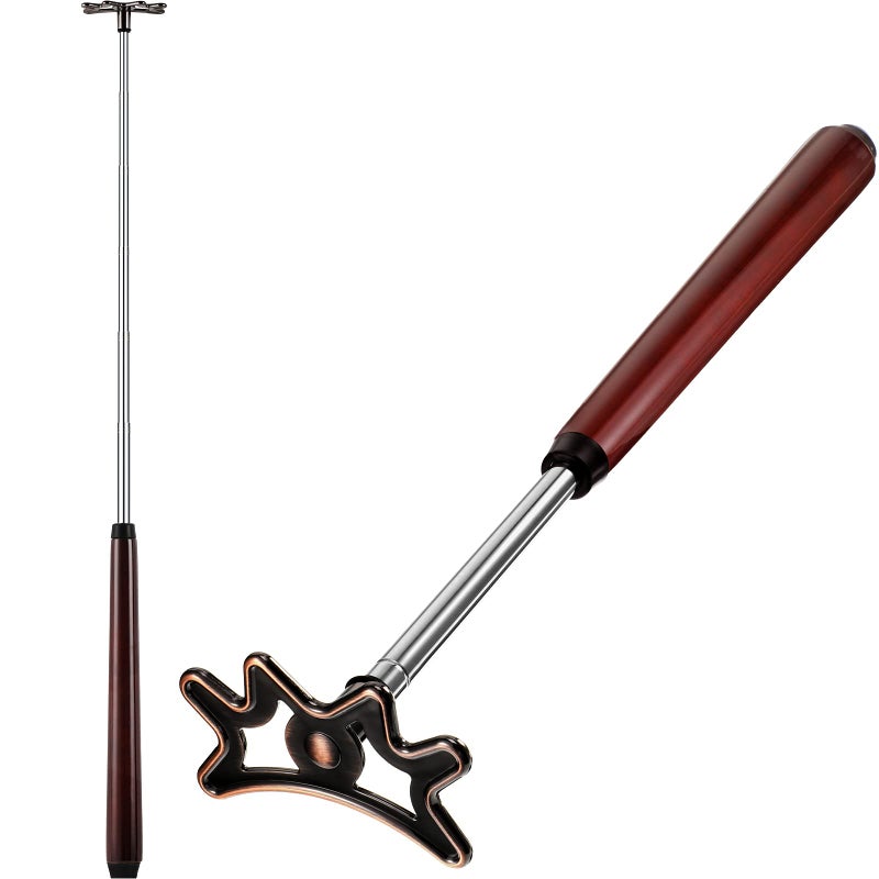 Sumind عصا جسر حمام السباحة القابلة للسحب من سومنيد - جسر عصا بلياردو برأس قابل للإزالة ومقبض خشبي، مثالي للعب على طاولة البلياردو (بني) - Image 1