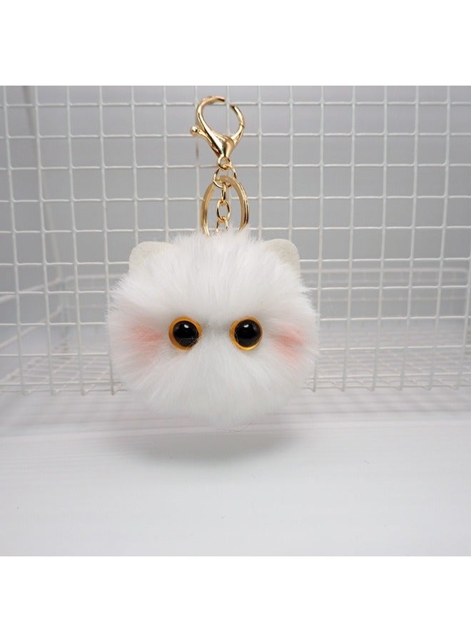 Generic Cute Black Cat Decor Pom Keychain Stuffed Animal Backpack Charms for Women Cats Key Ring Gift Girl-Color:Black  - Image 5