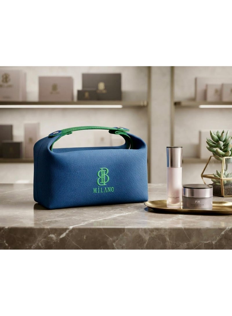 BB MILANO Cosmetic and Toiletry Organizer Bag for Travel and Everyday Use - Blue - Image 1