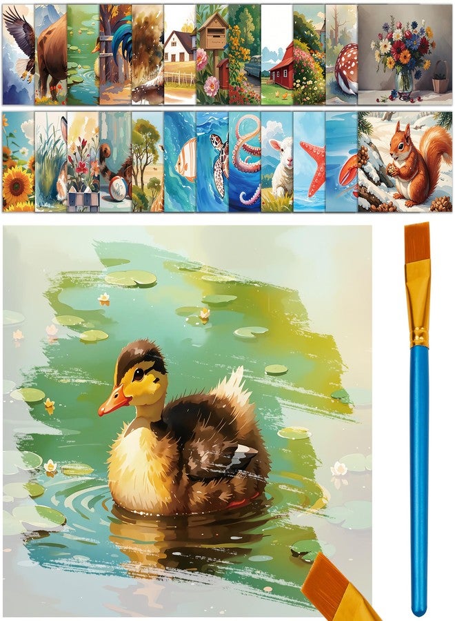 Amviner 24Pcs Dementia Products for Elderly Reusable Water Painting Activity Kits for Seniors Alzheimers Crafts Activities Memory Games Alzheimer's Painting Gifts for Nursing Home Patients - Image 1