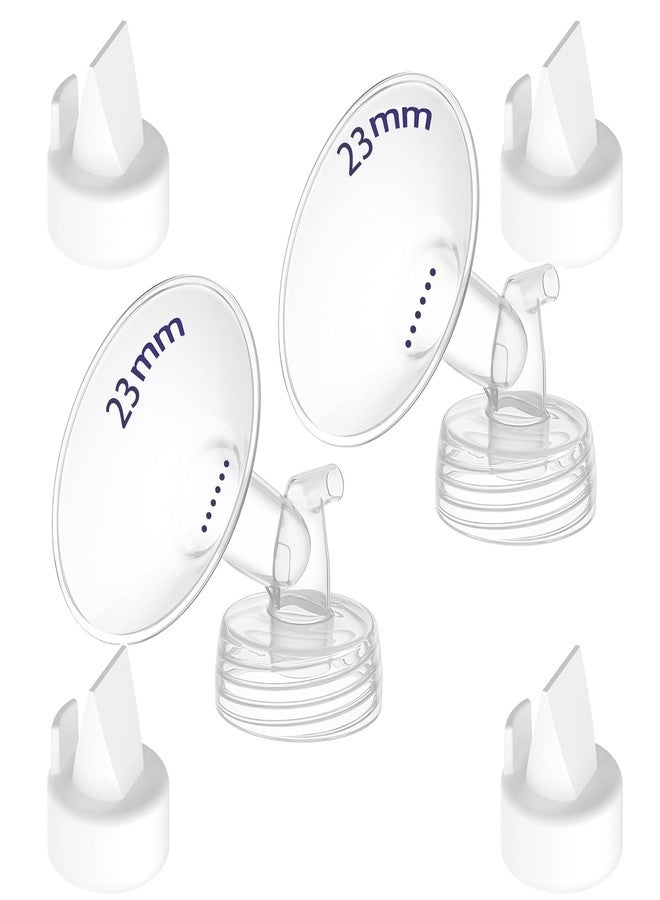 KAIYIV 23mm Flange and Duckbill Valve Compatible with Spectra S1 S2 9 Plus, Include 2-Pack 23MM Flanges and 4-Pack Duckbill Valves, Not Original, Replace Accessories - Image 1