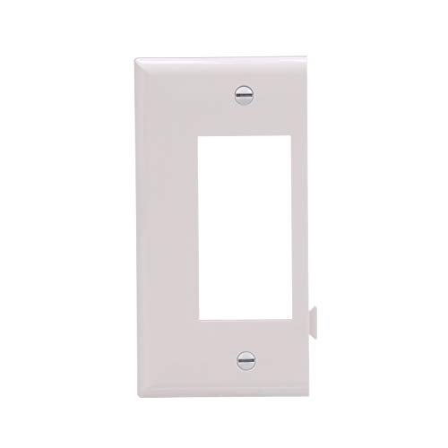 EATON Wiring STE26W Polycarbonate 1-Gang Decorator Sectional Mid Size Wall Plate, White - Image 1