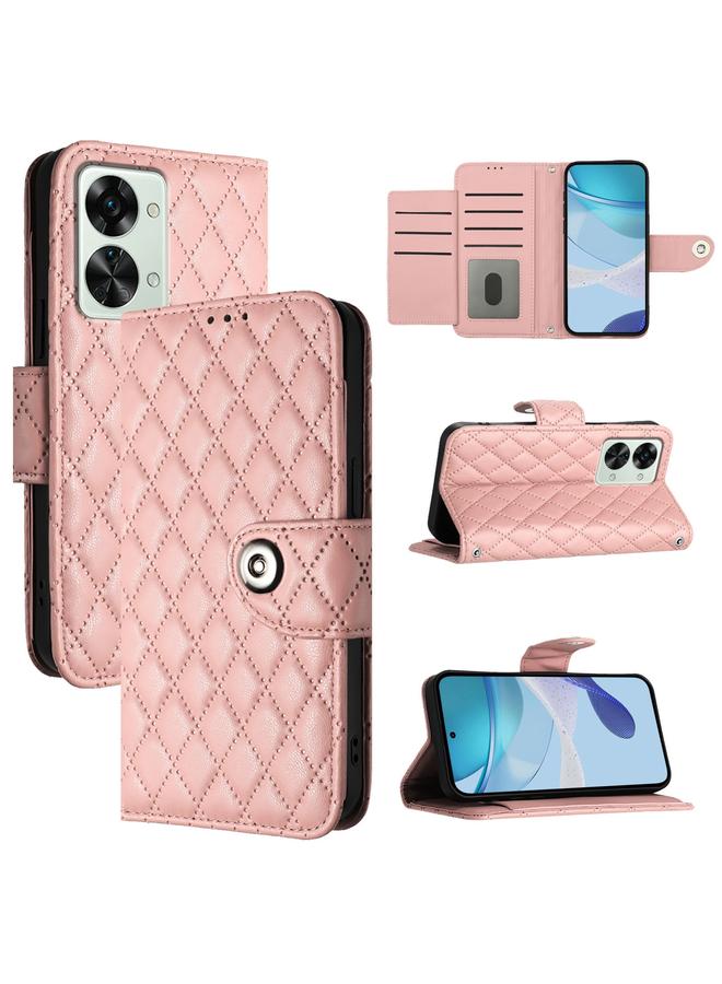 اس-توب جراب لهاتف OnePlus Nord 2T جراب هاتف جلدي قلاب بملمس معيني مع حبل - Image 1