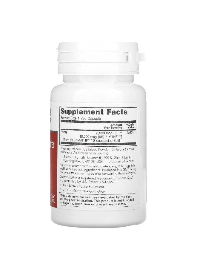 Protocol For Life Balance - Protocol for Life Balance, 5-Methyl Folate, 5,000 mcg , 50 Veg Capsules - Image 1