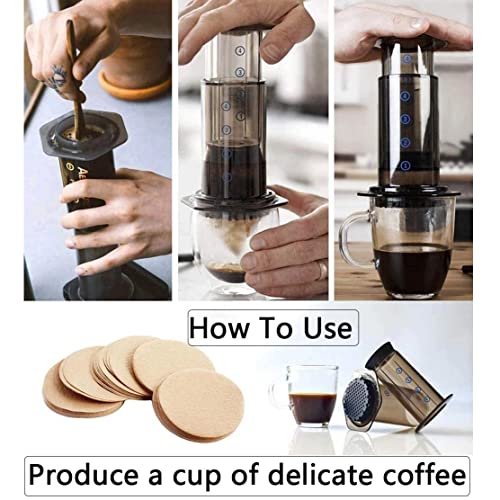 Laicky Replacement Paper Filter Packs Laicky 800 Count Unbleached Coffee Filter Paper Round Coffee Maker Filters Compatible with Aerobie Aeropress Coffee and Espresso Makers Disposable Coffe Tea Filters - Image 5