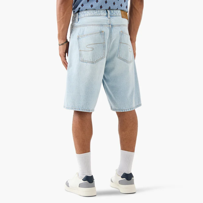 Lee Cooper Lee Cooper Baggy Fit Denim Shorts with Pockets