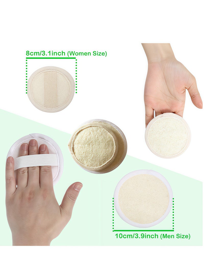 4 Pack Natural Loofah Exfoliating Sponge Pads Face Body Bath Shower Loofah Sponge Pads Exfoliating Brush Loofah Brush for Bath and Spa  - Image 2