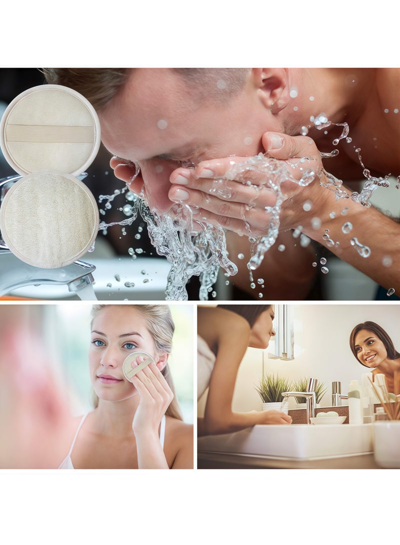 4 Pack Natural Loofah Exfoliating Sponge Pads Face Body Bath Shower Loofah Sponge Pads Exfoliating Brush Loofah Brush for Bath and Spa - Image 5