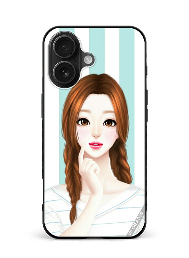 VR CREATIVE Protective Case Cover For Apple iPhone 16 Thinking Girl Design Multicolour