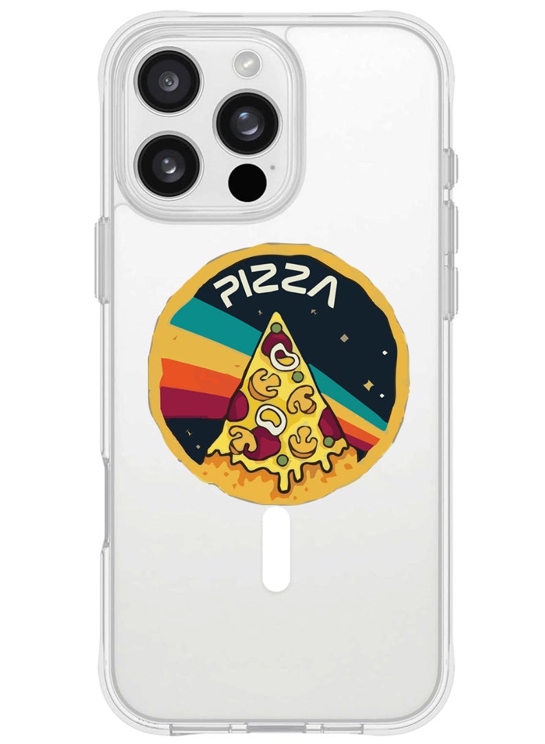 Theodor iPhone 16 Pro Max Magsafe Magnetic Case for iPhone Compatible with Wireless Charging, Shockproof Phone Bumper Cover - Pizza - Image 1