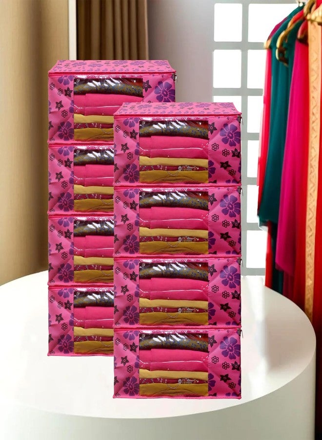 SHAPING FABRIC Garment Cover Non-Woven 90 GSM with Transparent Window & Double Metal Zipper - Pack of 8 | Dustproof Clothes Storage Bag for Sarees, Suits, Jackets, Shirts SBXLRL152493517524148525218 - Image 1