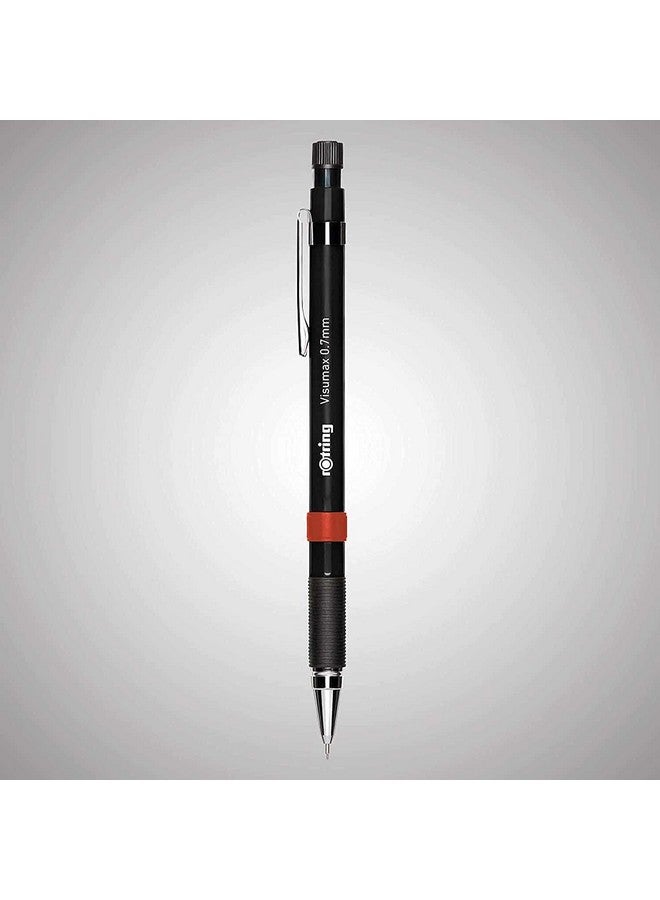 Rotring Rotring Visumax 0.5mm & 0.7mm Mechanical Pencils, ABS Plastic Body, Lightweight, Concealed Twist Eraser at Top - Total 2 Pieces (Black)  - Image 3