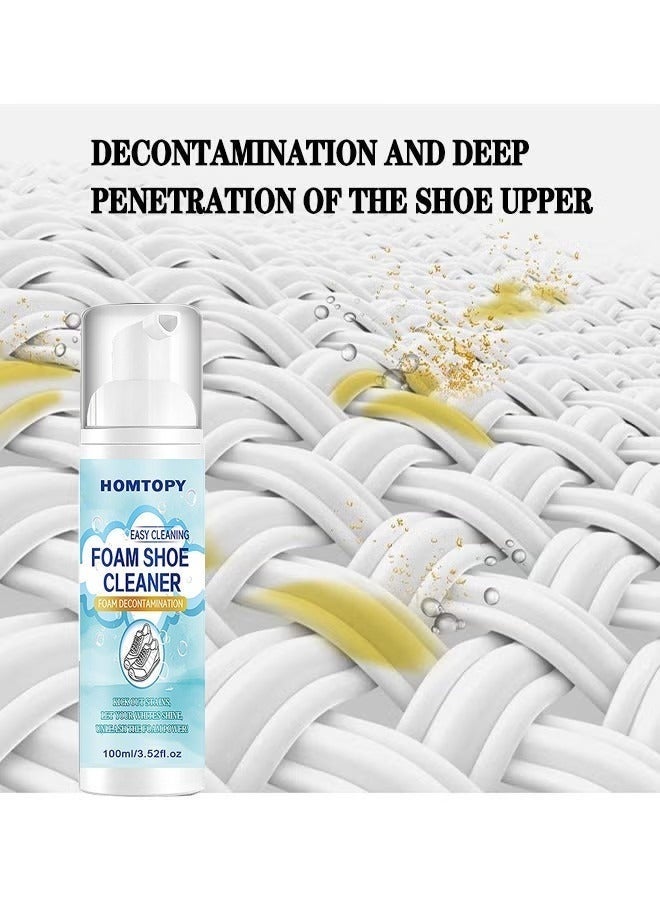 منظف الأحذية الرغوي، 100 مللي منظف أحذية بيضاء، طقم تنظيف الأحذية الرياضية الرغوية، طقم تنظيف الأحذية الرياضية للأحذية البيضاء، الجلد، الجلد، الجلد، الحذاء، الأحذية الرياضية، القماش، القماش، القماش - Image 3