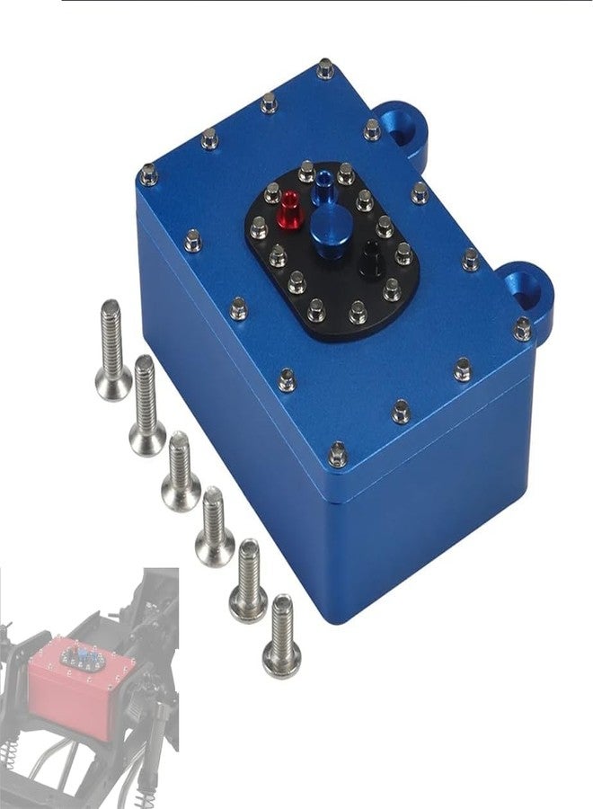 YSKMLOLP RC Crawler Cell Box, CNC Aluminum Alloy 1:10 Scale Fuel Cell Receiver Box for 1/8 1/10 RC Rigs Crawler Capra RR10 SCX10 PRO VS4-10 TRX4 TRX6 TF2 D90 CC02(Blue) - Image 2