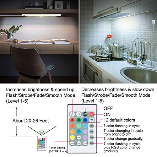 LUXSWAY LED Color Light Bar with Battery Operated,Dimmable Night Lighting, Stick On Light Bar Mulit-Color Changing for Closet,Stair,Shelf, Under Cabinet,DIY Effect - Image 3