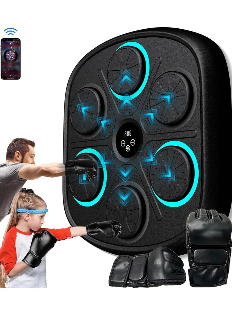 Rabos Music Boxing Machine for Adults and Kids, 2024 New Smart Bluetooth Boxing Machine with Boxing Gloves, Wall Mounted Music Boxing Target, Electronic Boxing Training Equipment for Home, Indoor and Gym - Image 1