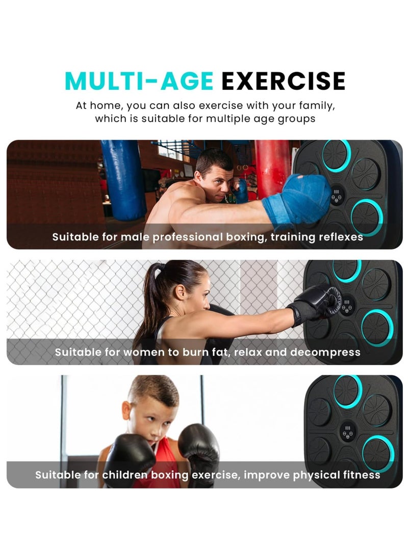 Rabos Music Boxing Machine for Adults and Kids, 2024 New Smart Bluetooth Boxing Machine with Boxing Gloves, Wall Mounted Music Boxing Target, Electronic Boxing Training Equipment for Home, Indoor and Gym - Image 2