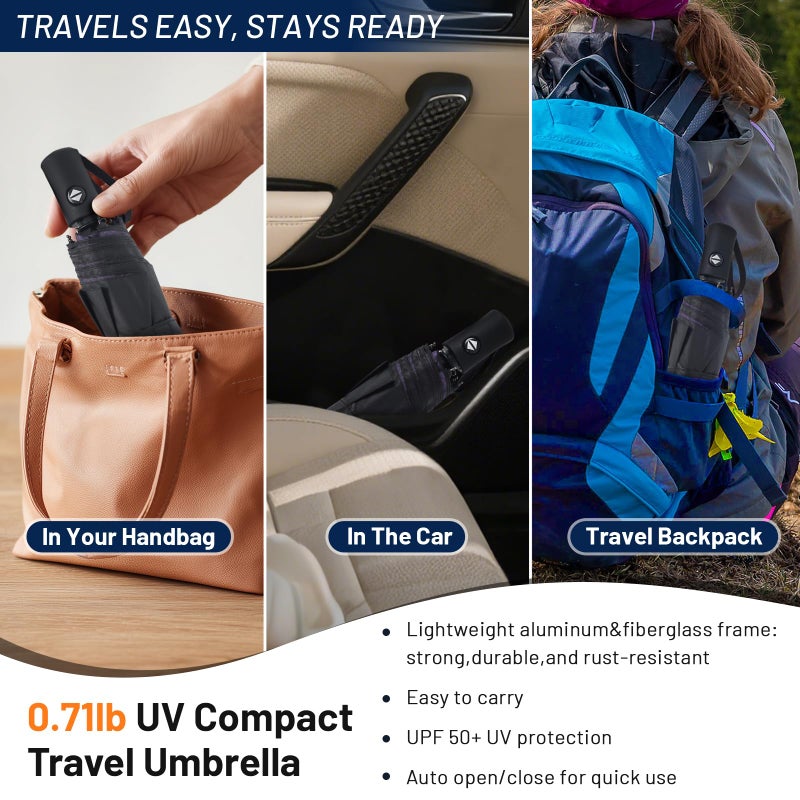 SY COMPACT Travel Umbrella Windproof Automatic Umbrellas Small Compact UV Sun Protection Factory Outlet Umbrella - Image 3