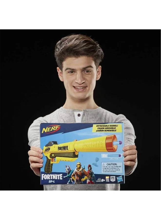 NERF Fortnite SP-L Nerf Elite Dart Blaster with Detachable Barrel and 6 Official Nerf Fortnite Elite Darts