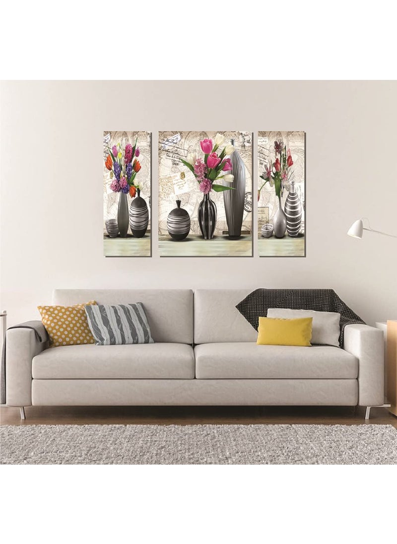 Rangoli New Beautiful Abstract Flower Set Painting to Dcor Your Living Spaces Digital Reprint 18 inch x 12 inch Multicolor  - Image 2