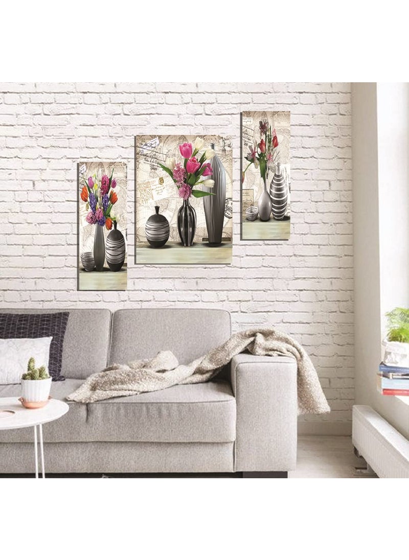 Rangoli New Beautiful Abstract Flower Set Painting to Dcor Your Living Spaces Digital Reprint 18 inch x 12 inch Multicolor  - Image 3