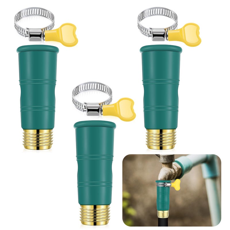 Innconee 3 Sets Universal Faucet Water Hose Adapter with Clamps Fits 34 Thickened Rv Sink Hose Attachment Connector for Garden Kitchen Bathroom Damagedstripped Faucet Threads or Threadless - Image 2