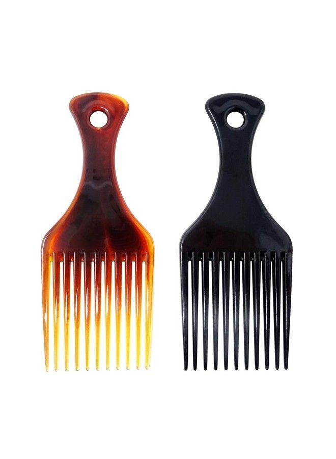 HONBAY 2Pcs Hair Styling Tools Plastic Hair Pick Combs Lift Hair Picks For Long Thick Curly & Afro Hair - Image 1
