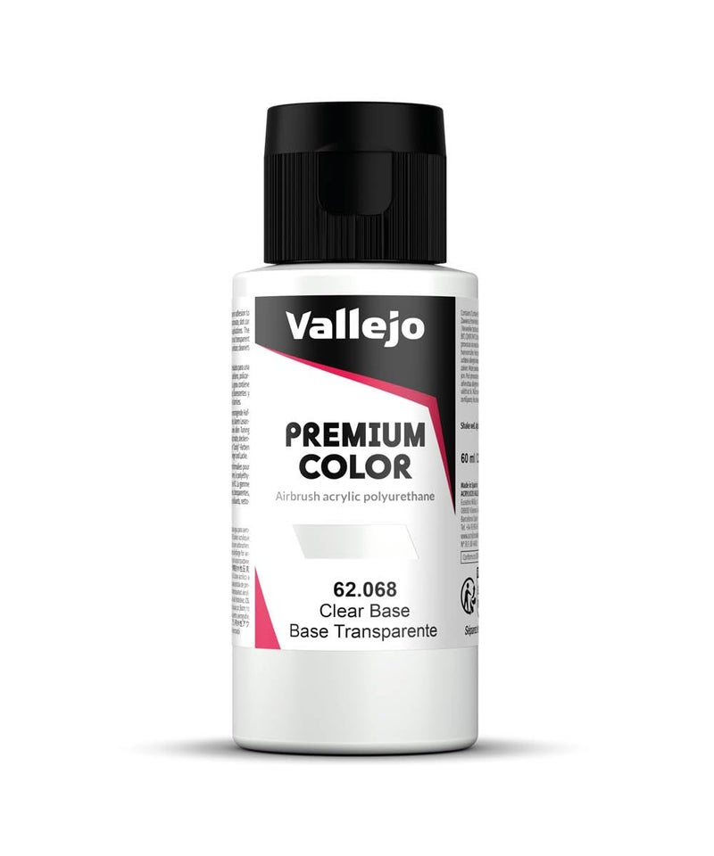 Vallejo Vallejo 62.068 Premium Acrylic Polyurethane Water Based Air Brush Color 60 ml, Clear Base - Image 1