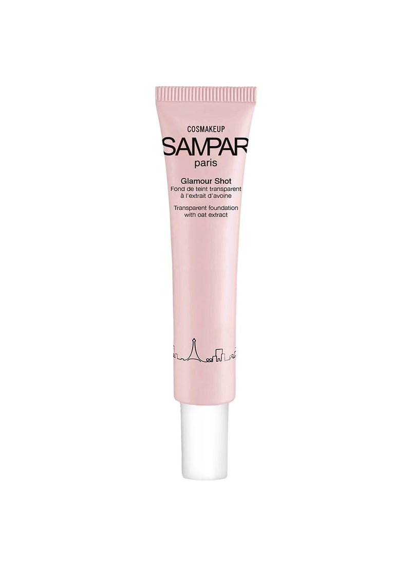 SAMPAR  Glamour Shot Universal Transparent Foundation  Reduces Fine Lines Wrinkles  Redness  Redness Solutions  Color Correcting Makeup for All Skin Tones  CrueltyFree  Made In Paris 85 oz
