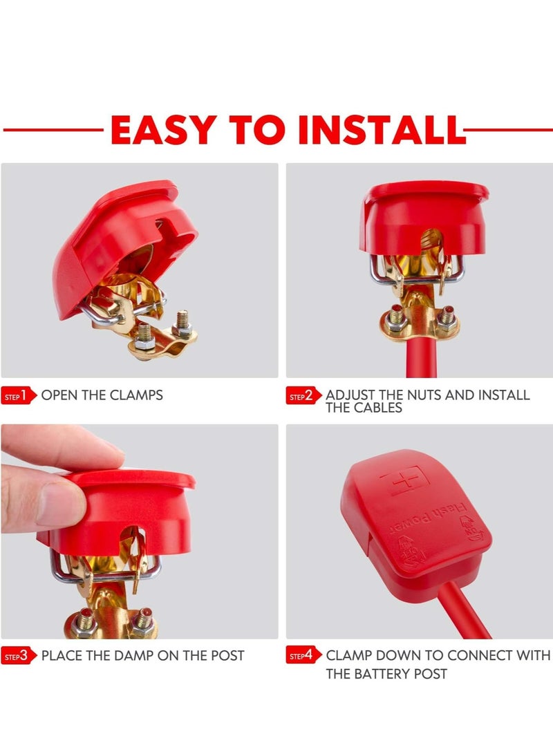 Loquat Universal Battery Terminal Connectors Clamps，Top Post Battery Terminals ,Negative and Positive,Fit for Car, Van and More - Image 3