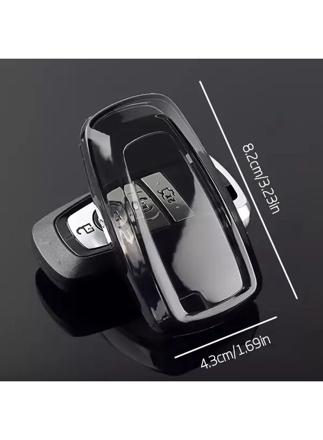 Full Coverage Key Fob Transparent Black Suitable For Car Series Including Mondeo Explorer Focus And Mustang Stylish High End Keychain For Men And Women Designed For Remote Controls With Fashionable Round Ring Buckle - Image 2