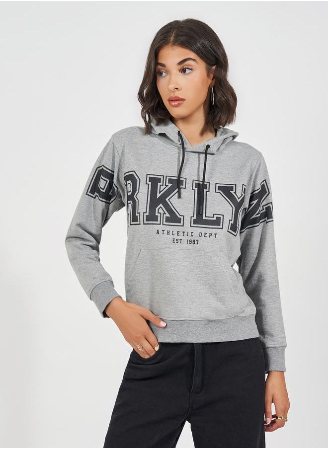 Styli - Regular Fit Slogan Print Hoodie - Image 1