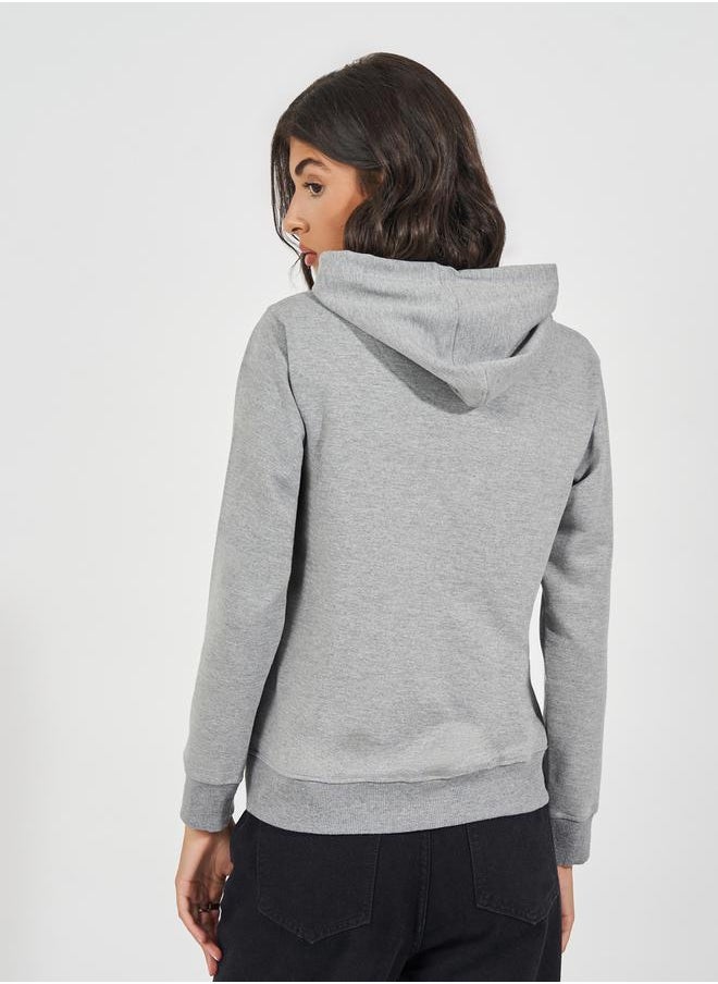 Styli - Regular Fit Slogan Print Hoodie - Image 1