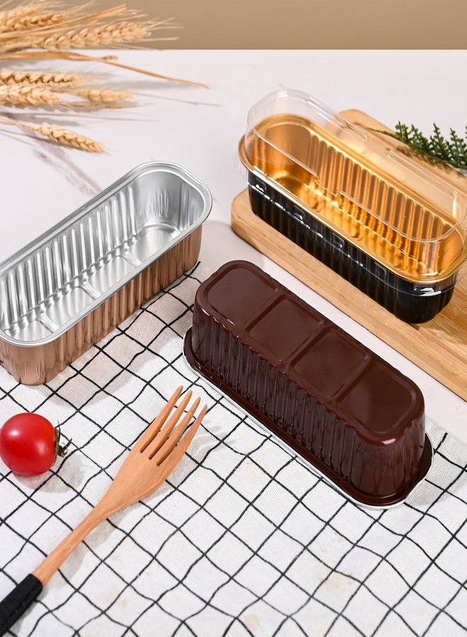 Findful Mini Loaf Baking Pans with Lids and Spoons (50 Pack, 6.8oz) Rectangle Aluminum Foil Baking Pans Tins Containers - Cupcake Containers Wrappers Cheesecake Creme Brulee Ramekins - Image 4